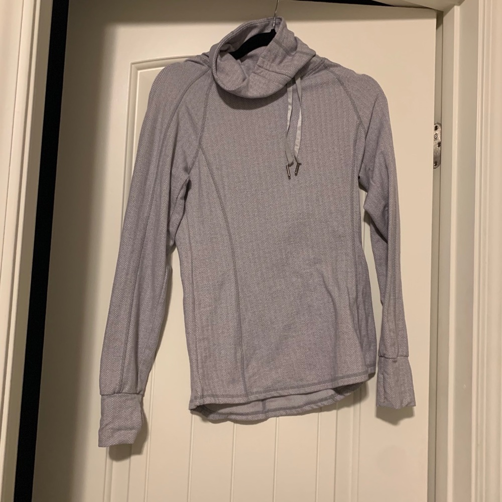 Fitted Athletic Cowl Neck Sweatshirt